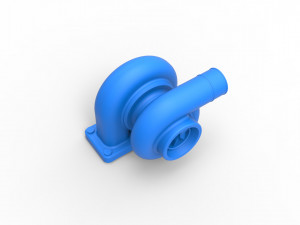 Turbocharger Scale 1 to 25 Model Cetak 3D