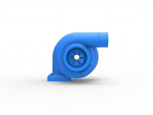 Turbocharger Scale 1 to 25 Model Cetak 3D