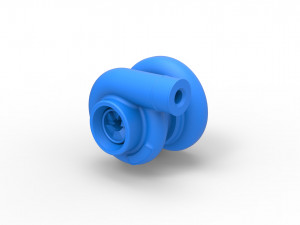 Turbocharger Scale 1 to 25 Model Cetak 3D