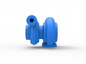 Turbocharger Scale 1 to 25 Model Cetak 3D