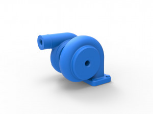Turbocharger Scale 1 to 25 Model Cetak 3D
