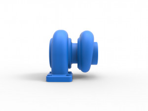 Turbocharger Scale 1 to 25 Model Cetak 3D