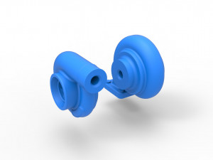 Turbocharger Scale 1 to 25 Model Cetak 3D