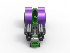 Pulling tractor with 2 engines V12 Scale 1 to 25 Model Cetak 3D