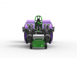 Pulling tractor with 2 engines V12 Scale 1 to 25 Model Cetak 3D
