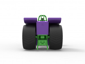 Pulling tractor with 2 engines V12 Scale 1 to 25 Model Cetak 3D
