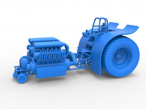 Pulling tractor with 2 engines V12 Scale 1 to 25 Model Cetak 3D