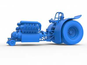 Pulling tractor with 2 engines V12 Scale 1 to 25 Model Cetak 3D
