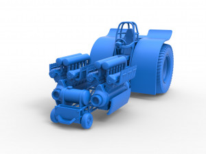 Pulling tractor with 2 engines V12 Scale 1 to 25 Model Cetak 3D
