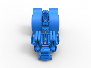 Pulling tractor with 2 engines V12 Scale 1 to 25 Model Cetak 3D
