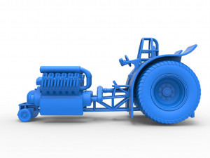 Pulling tractor with 2 engines V12 Scale 1 to 25 Model Cetak 3D
