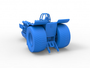 Pulling tractor with 2 engines V12 Scale 1 to 25 Model Cetak 3D