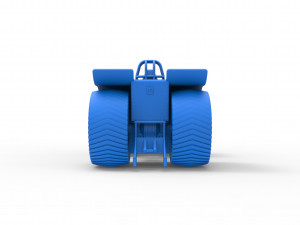 Pulling tractor with 2 engines V12 Scale 1 to 25 Model Cetak 3D