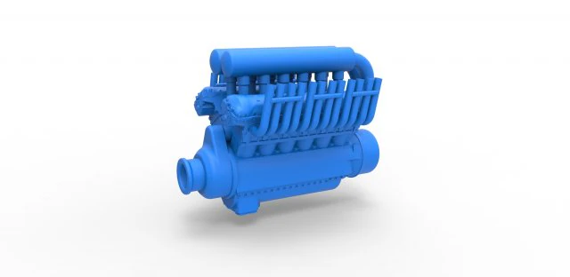 Engine V12 for pulling tractor Scale 1 to 25 3D Print Model .c4d .max .obj .3ds .fbx .stl .blend 