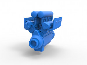 Engine V12 for pulling tractor Scale 1 to 25 3D Print Model