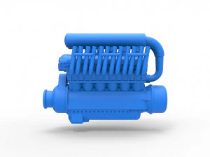 Engine V12 for pulling tractor Scale 1 to 25 3D Print Model