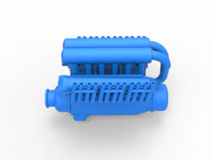 Engine V12 for pulling tractor Scale 1 to 25 3D Print Model