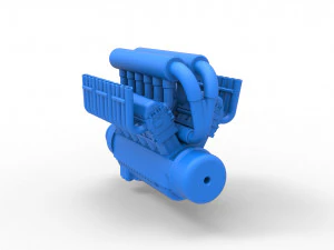 Engine V12 for pulling tractor Scale 1 to 25 3D Print Model
