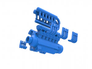 Engine V12 for pulling tractor Scale 1 to 25 3D Print Model