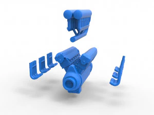 Engine V12 for pulling tractor Scale 1 to 25 3D Print Model