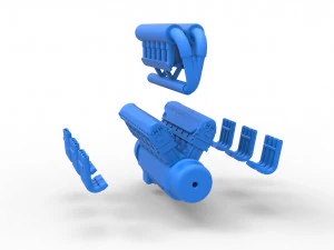 Engine V12 for pulling tractor Scale 1 to 25 3D Print Model