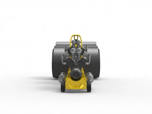 Pulling tractor with 2 engines V12 in line Scale 1 to 25 3D Print Model