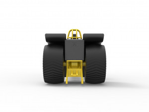Pulling tractor with 2 engines V12 in line Scale 1 to 25 3Dプリントモデル