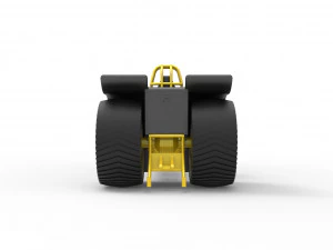 Pulling tractor with 2 engines V12 in line Scale 1 to 25 3D Print Model