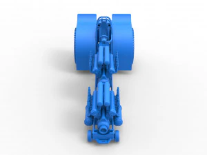Pulling tractor with 2 engines V12 in line Scale 1 to 25 3D Print Model