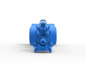 Pulling tractor with 2 engines V12 in line Scale 1 to 25 3D Print Model