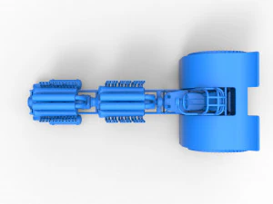 Pulling tractor with 2 engines V12 in line Scale 1 to 25 3D Print Model