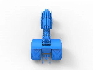 Pulling tractor with 2 engines V12 in line Scale 1 to 25 3D Print Model
