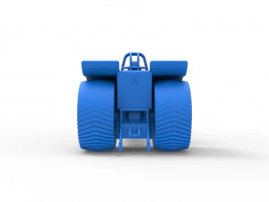 Pulling tractor with 2 engines V12 in line Scale 1 to 25 3D Print Model