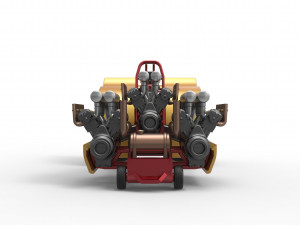 Pulling tractor with 3 engines V12 Scale 1 to 25 Modèles 3D en vedette