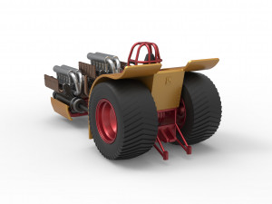Pulling tractor with 3 engines V12 Scale 1 to 25 Modèles 3D en vedette