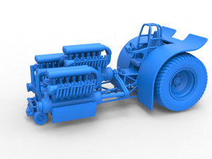 Pulling tractor with 3 engines V12 Scale 1 to 25 Modèles 3D en vedette