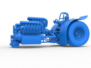 Pulling tractor with 3 engines V12 Scale 1 to 25 Modèles 3D en vedette