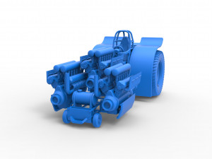 Pulling tractor with 3 engines V12 Scale 1 to 25 Modèles 3D en vedette