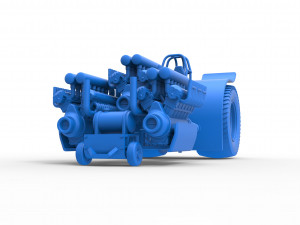 Pulling tractor with 3 engines V12 Scale 1 to 25 Modèles 3D en vedette