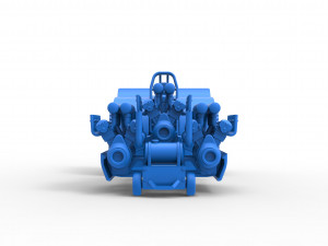 Pulling tractor with 3 engines V12 Scale 1 to 25 Modèles 3D en vedette