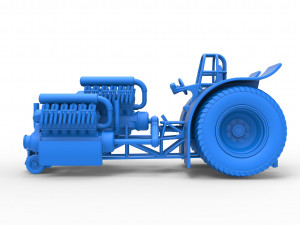 Pulling tractor with 3 engines V12 Scale 1 to 25 Modèles 3D en vedette