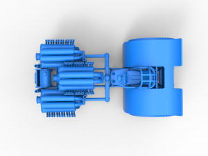 Pulling tractor with 3 engines V12 Scale 1 to 25 Modèles 3D en vedette