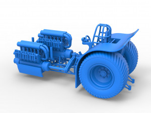 Pulling tractor with 3 engines V12 Scale 1 to 25 Modèles 3D en vedette