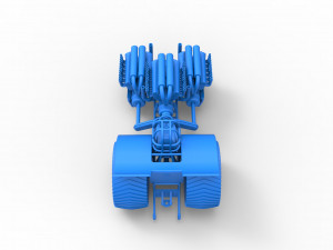 Pulling tractor with 3 engines V12 Scale 1 to 25 Modèles 3D en vedette