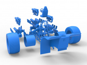 Pulling tractor with 3 engines V12 Scale 1 to 25 Modèles 3D en vedette