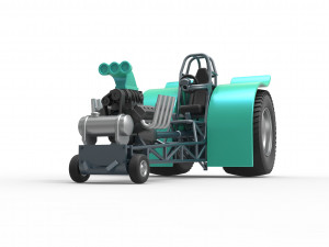 Pulling tractor with single V8 engine Scale 1 to 25 Modèles 3D en vedette
