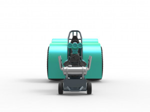 Pulling tractor with single V8 engine Scale 1 to 25 Modèles 3D en vedette