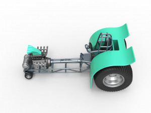 Pulling tractor with single V8 engine Scale 1 to 25 Modèles 3D en vedette