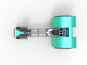 Pulling tractor with single V8 engine Scale 1 to 25 3D Print Model