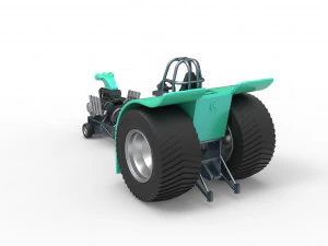 Pulling tractor with single V8 engine Scale 1 to 25 3D Print Model